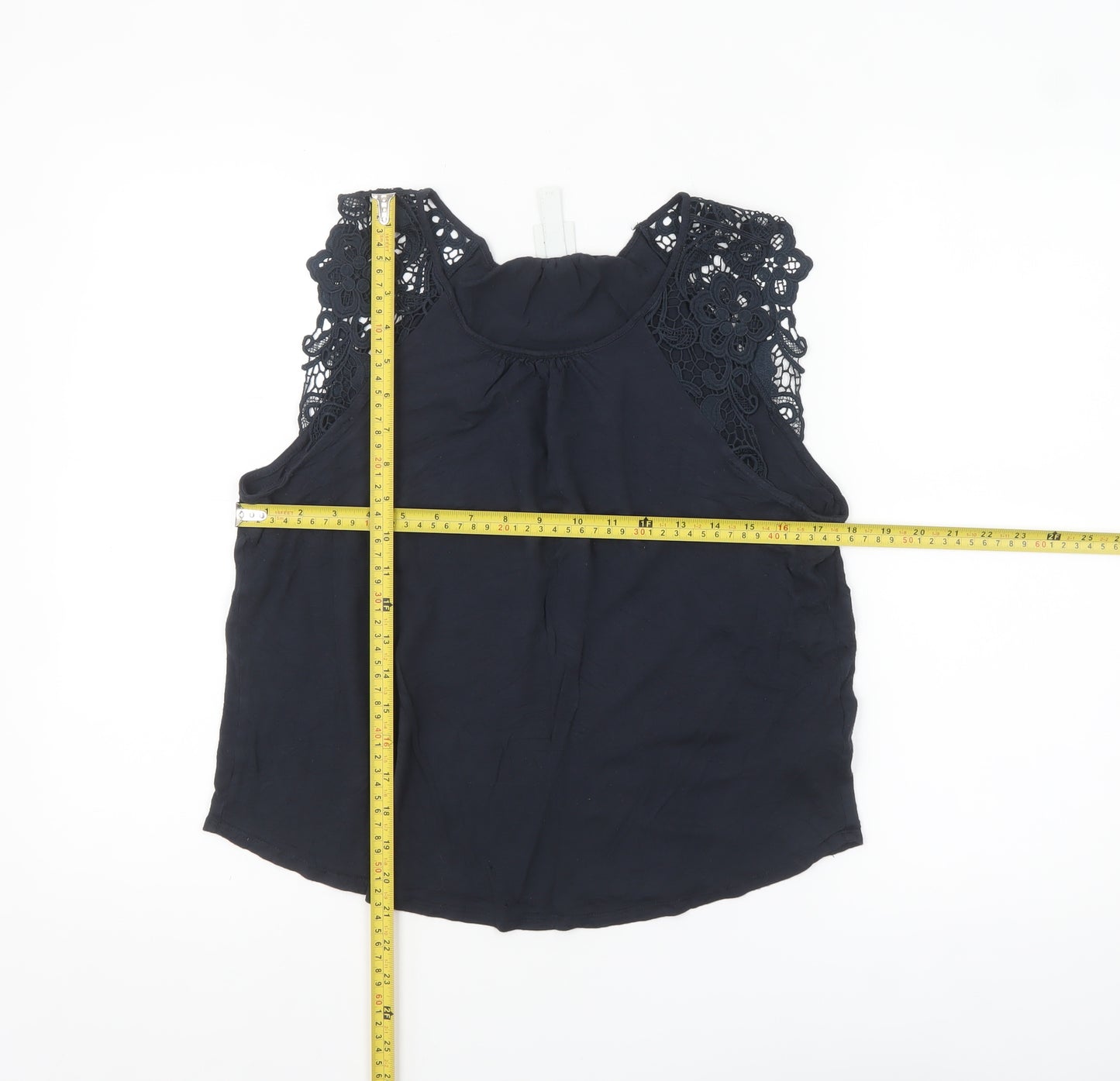 H&M Women’s Black Lace Sleeveless Camisole Blouse Size 12