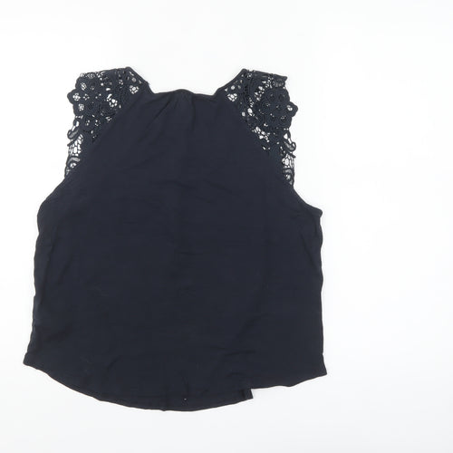 H&M Women’s Black Lace Sleeveless Camisole Blouse Size 12