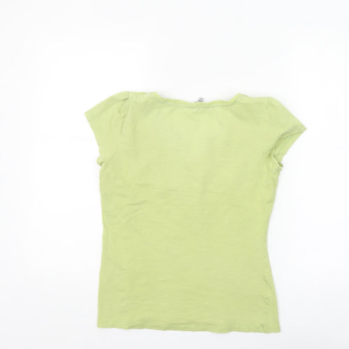 Laura Ashley Women’s Green Cotton Short Sleeve T-Shirt UK 12