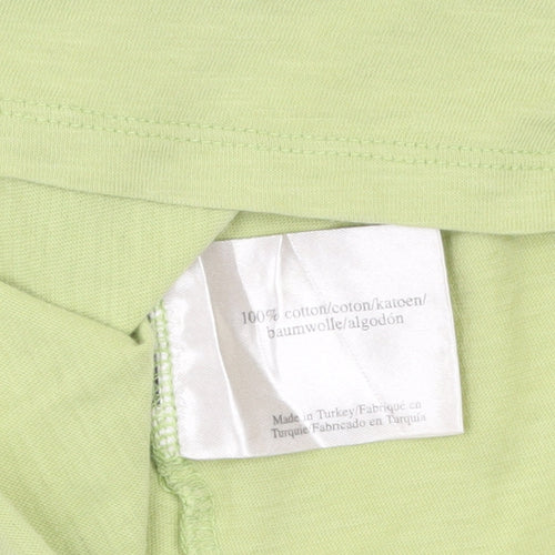 Laura Ashley Women’s Green Cotton Short Sleeve T-Shirt UK 12