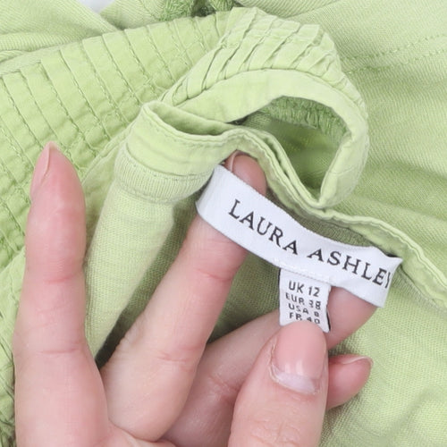 Laura Ashley Women’s Green Cotton Short Sleeve T-Shirt UK 12