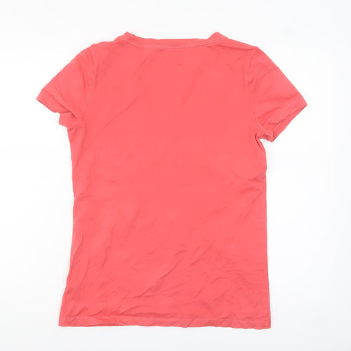 GAP Women's Pink V-Neck Short Sleeve Cotton T-Shirt Size S