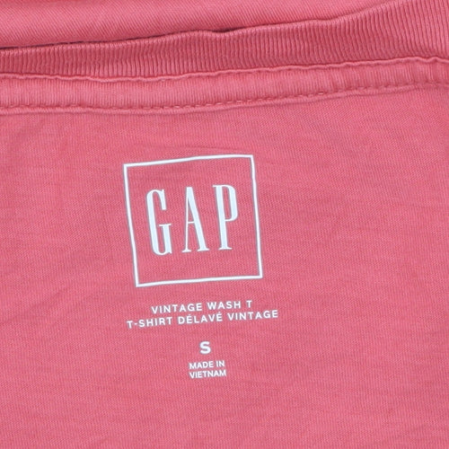 GAP Women's Pink V-Neck Short Sleeve Cotton T-Shirt Size S
