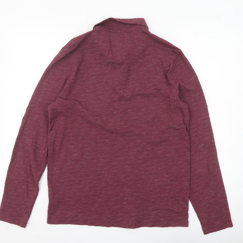 Burton Menswear London Men's Red Long Sleeve Polo Shirt M