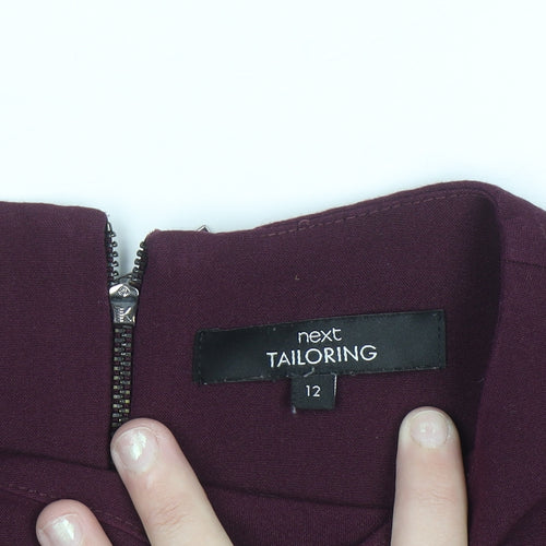 Next Women Purple Sheath Tailoring Short Sleeve Work Dress Size 12