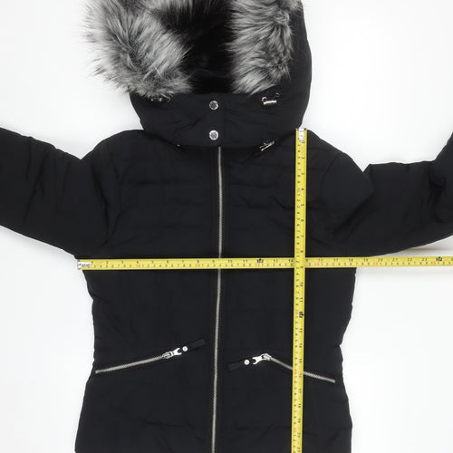 Marks and Spencer Per Una Women’s Black Faux Fur Hooded Puffer Jacket Size 8