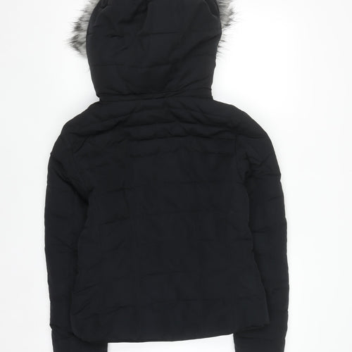 Marks and Spencer Per Una Women’s Black Faux Fur Hooded Puffer Jacket Size 8