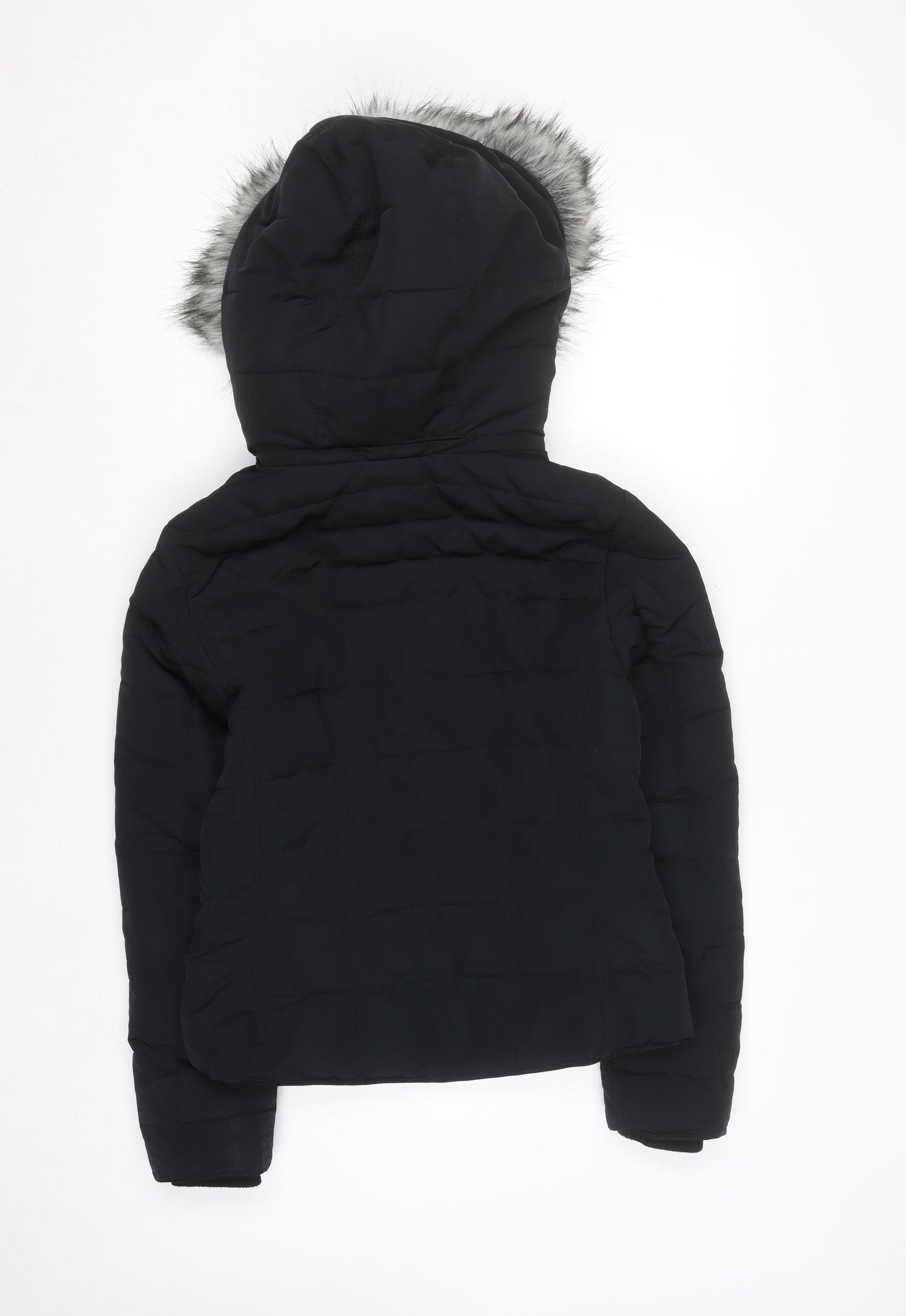 Marks and Spencer Per Una Women’s Black Faux Fur Hooded Puffer Jacket Size 8