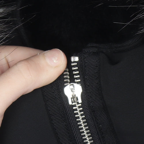 Marks and Spencer Per Una Women’s Black Faux Fur Hooded Puffer Jacket Size 8