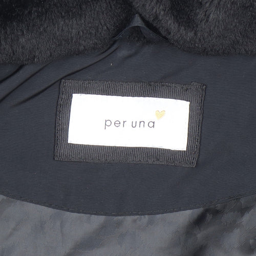 Marks and Spencer Per Una Women’s Black Faux Fur Hooded Puffer Jacket Size 8