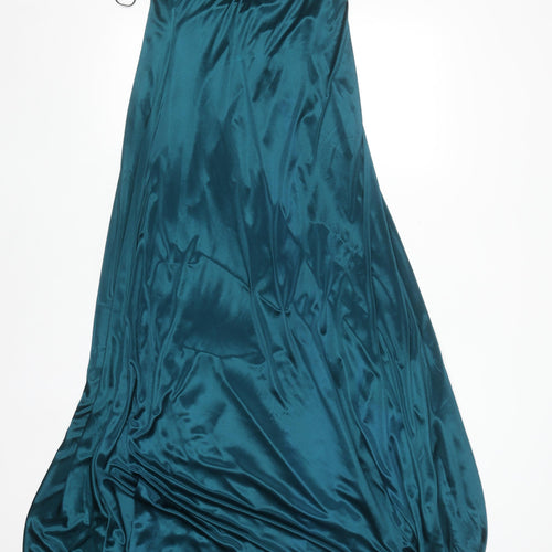 Windsor Women’s Green Halter Maxi Satin Formal Dress Size 12-14