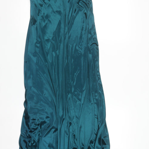 Windsor Women’s Green Halter Maxi Satin Formal Dress Size 12-14