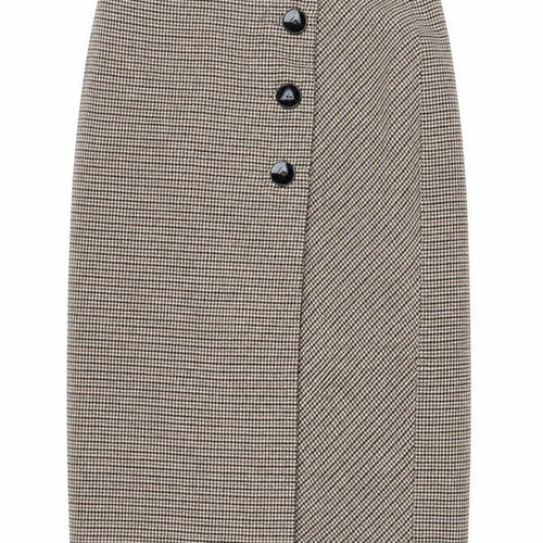 Zara Woman Beige Check Tweed Pencil Skirt Size 14