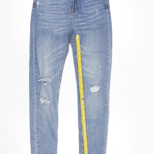 Pull&Bear Women Blue Size 10 Skinny Ripped Jegging Jeans
