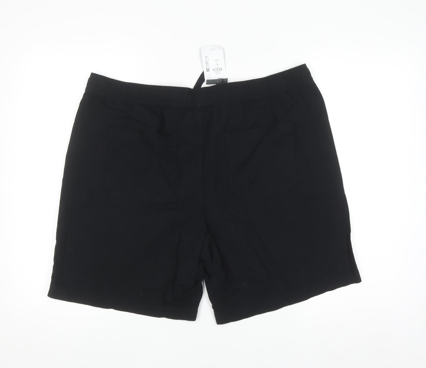 Denim Co Men's Black Relaxed Fit Chino Shorts L Cotton Linen