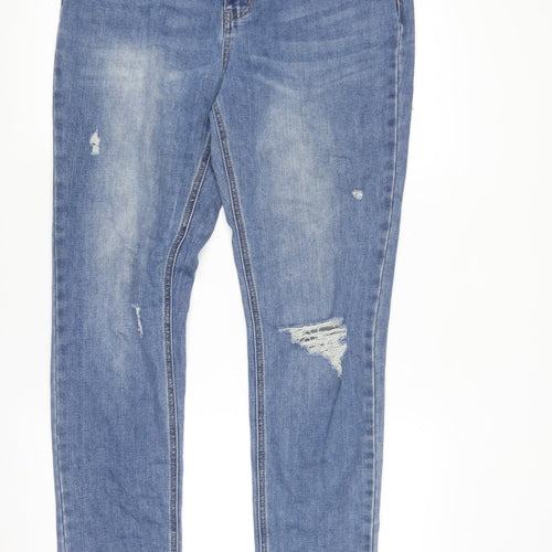 Simply Be Women Blue Size 14 Slim Boyfriend Distressed Jeans