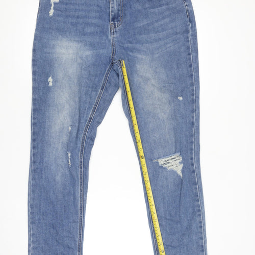 Simply Be Women Blue Size 14 Slim Boyfriend Distressed Jeans