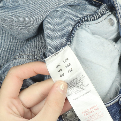 Simply Be Women Blue Size 14 Slim Boyfriend Distressed Jeans