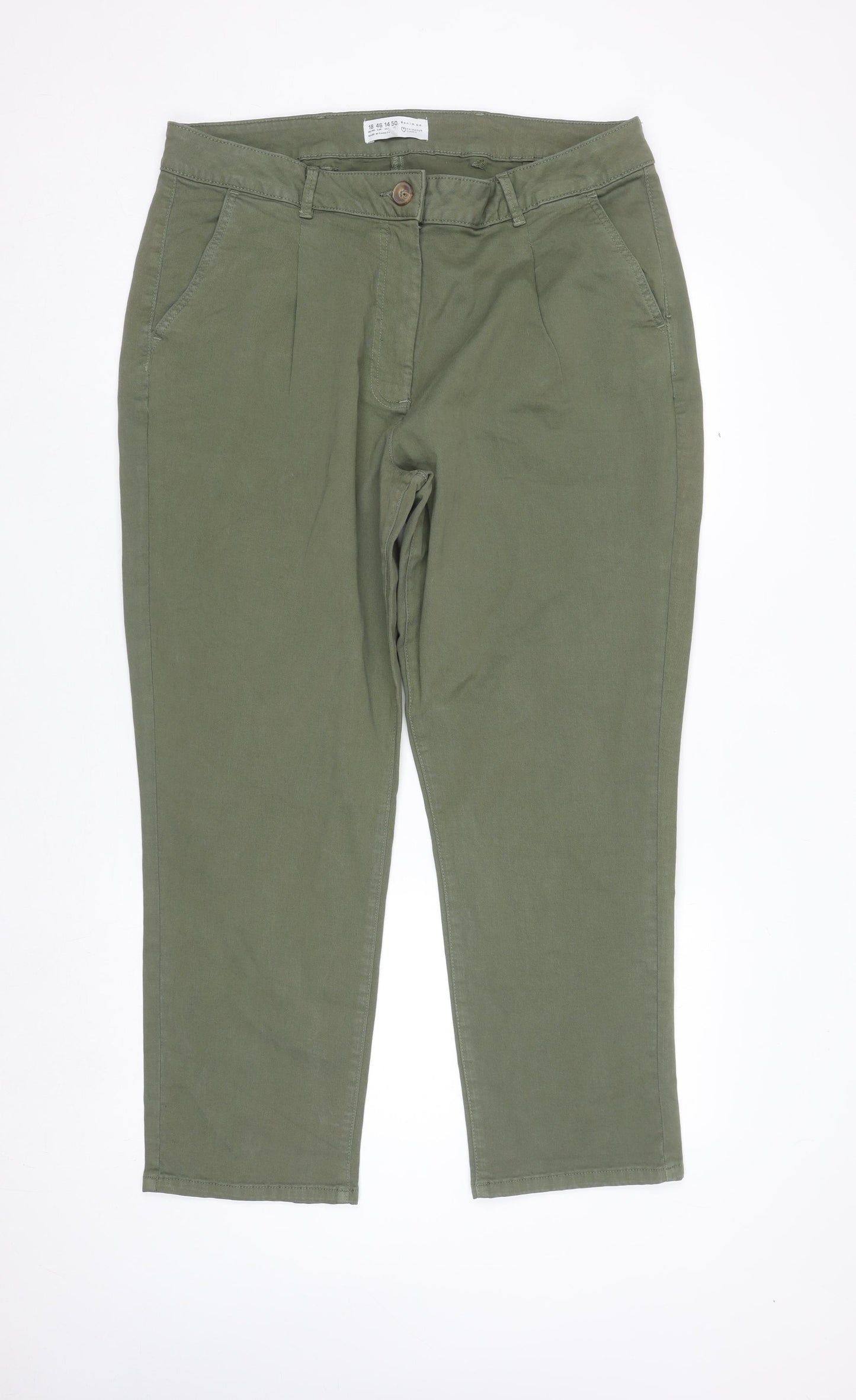 Primark Women’s Green Straight Denim Jeans Size 18 Regular Fit