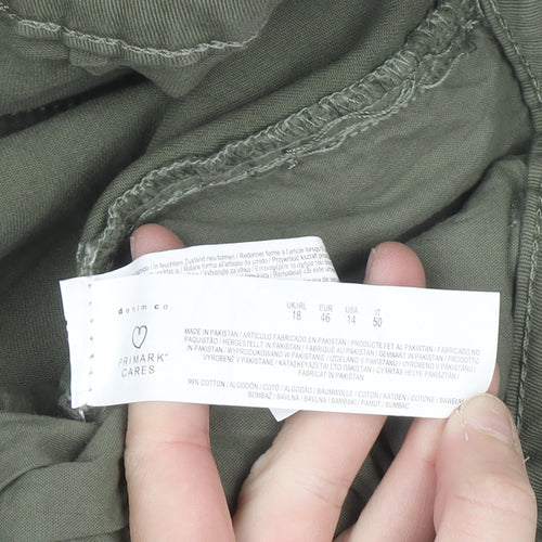 Primark Women’s Green Straight Denim Jeans Size 18 Regular Fit