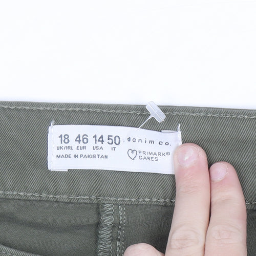 Primark Women’s Green Straight Denim Jeans Size 18 Regular Fit