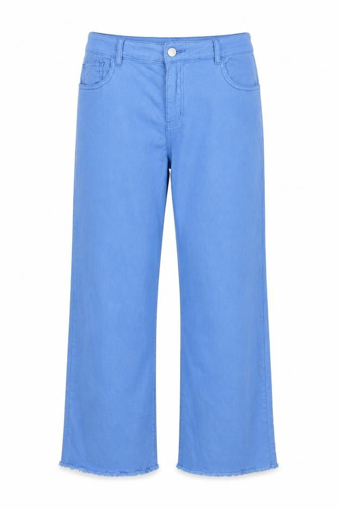 Front view of Zac & Zoe Women’s Blue Wide-Leg Stretch Cotton Jeans, size 2XL