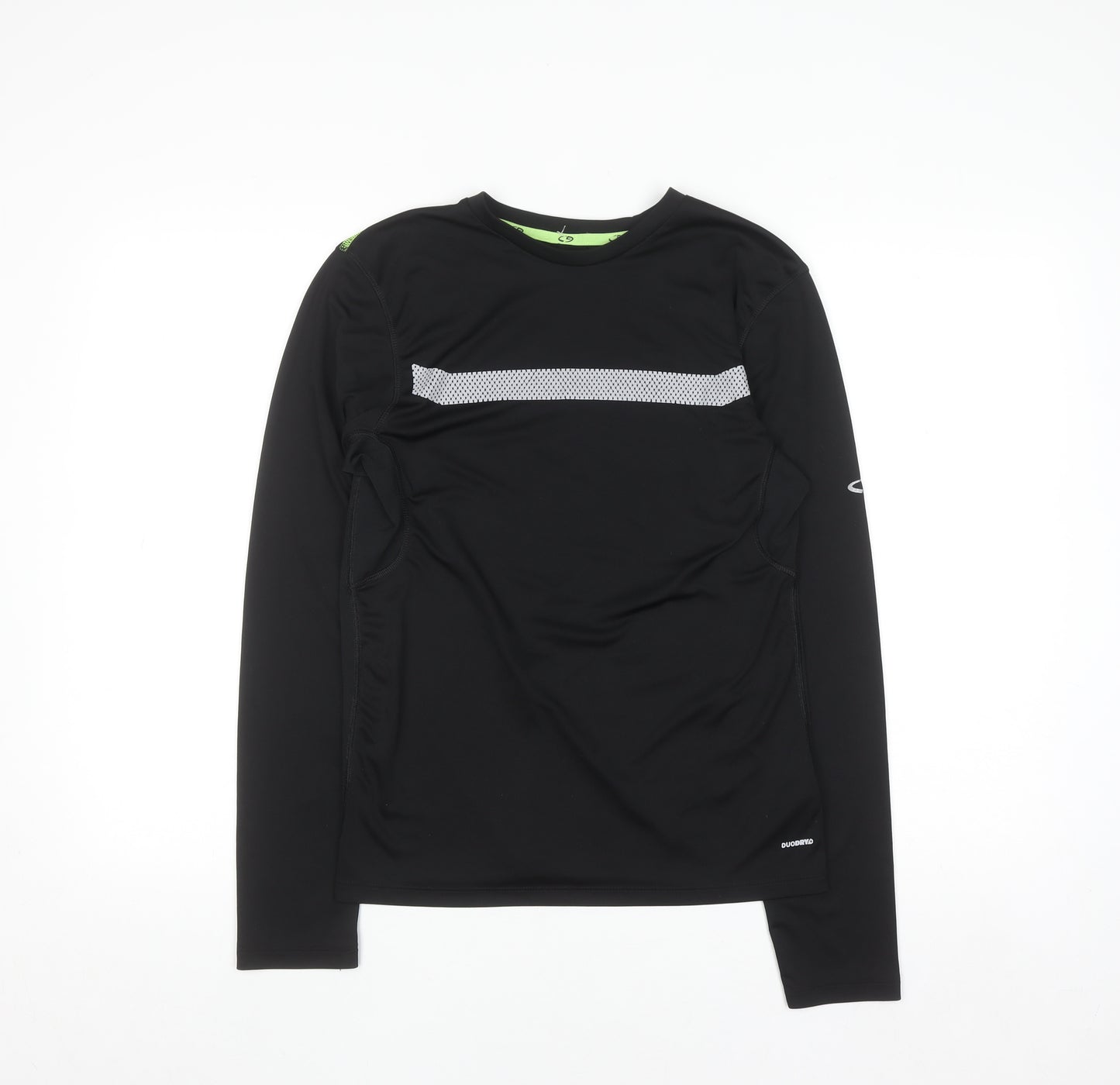 Champion Mens Black Long Sleeve Duodry Athletic Running Top Size S