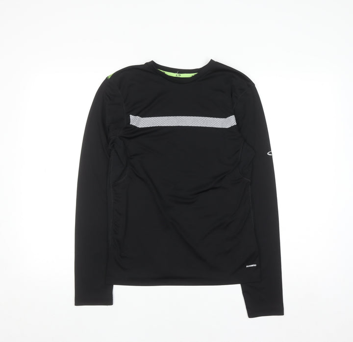 Champion Mens Black Long Sleeve Duodry Athletic Running Top Size S