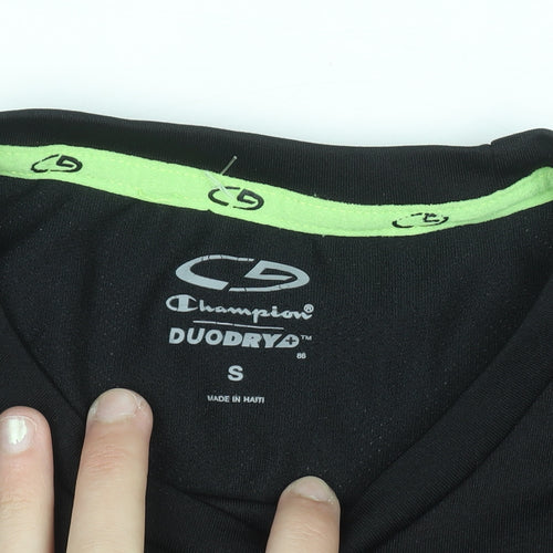 Champion Mens Black Long Sleeve Duodry Athletic Running Top Size S