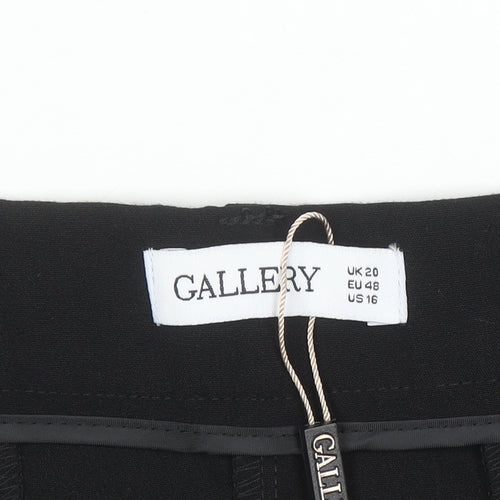 Gallery Womens Black UK 20 Straight Dress Pants Workwear