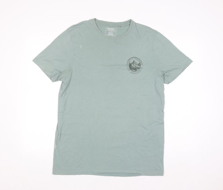 Mountain Warehouse Men’s Green Outdoor Graphic T-Shirt Size L Cotton