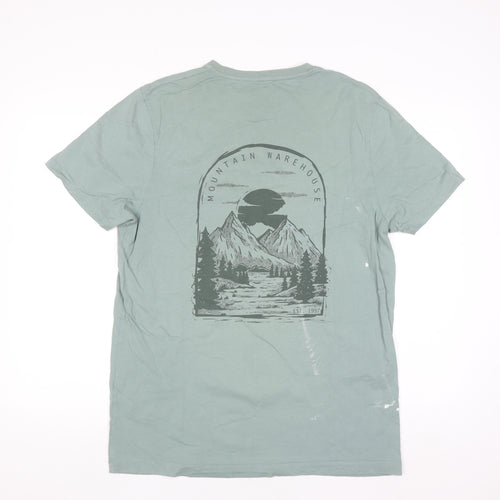Mountain Warehouse Men’s Green Outdoor Graphic T-Shirt Size L Cotton