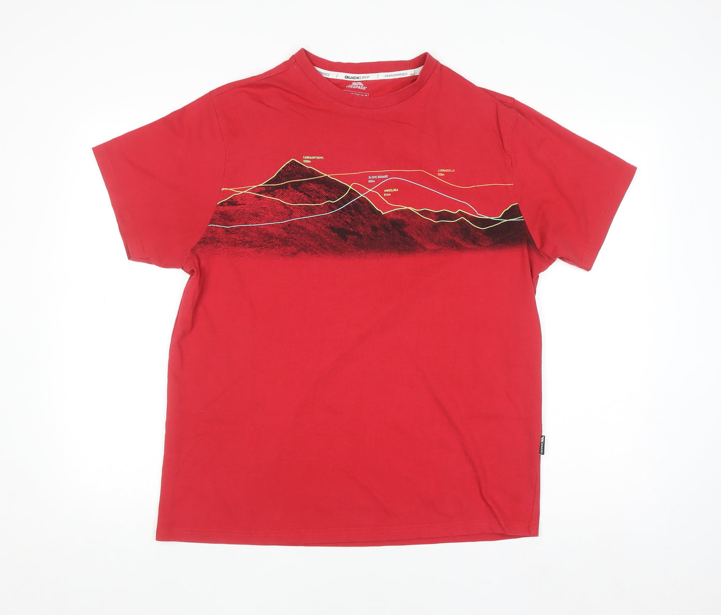 Trespass Men's Red Quick Dry Outdoor Graphic T-Shirt Size L