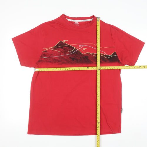 Trespass Men's Red Quick Dry Outdoor Graphic T-Shirt Size L