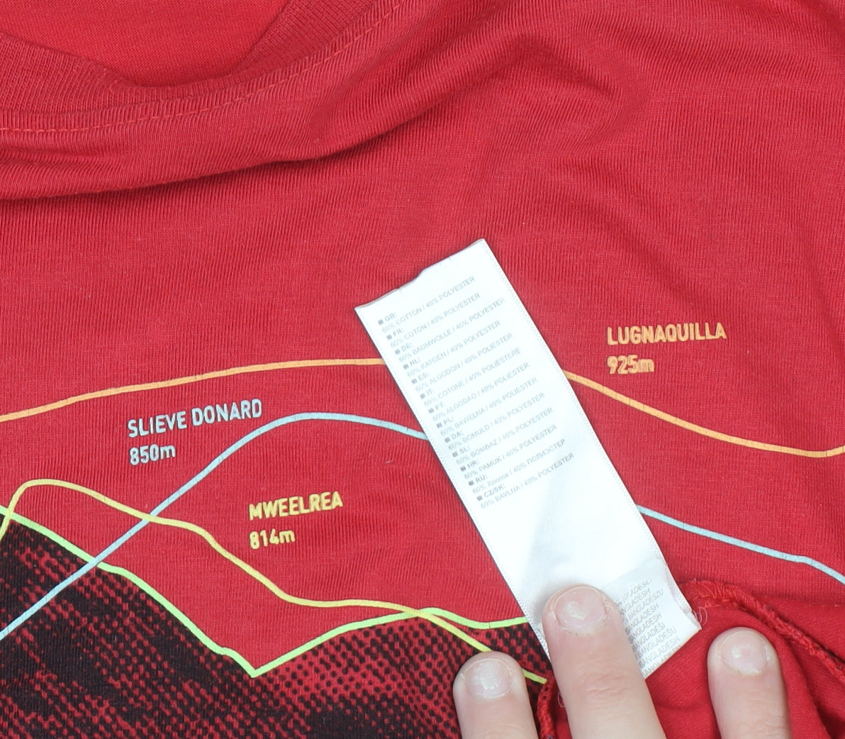 Trespass Men's Red Quick Dry Outdoor Graphic T-Shirt Size L