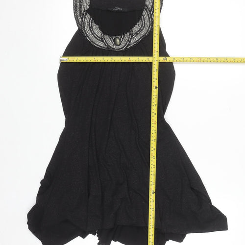 Dunnes Women’s Black Beaded A-Line Sleeveless Party Dress Size 10