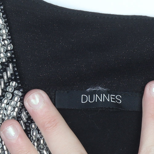 Dunnes Women’s Black Beaded A-Line Sleeveless Party Dress Size 10