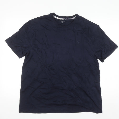 JEFF&CO Men's Blue Cotton Crew Neck Short Sleeve T-Shirt L