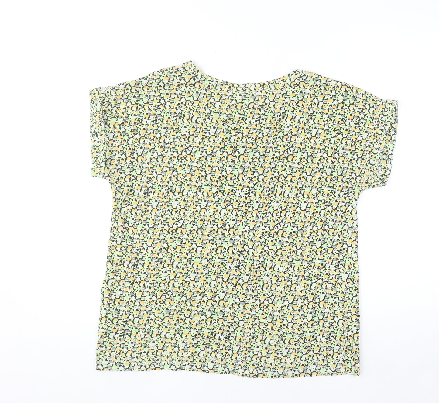FREE/QUENT Women's Multicoloured Cotton V-Neck Short Sleeve Blouse M