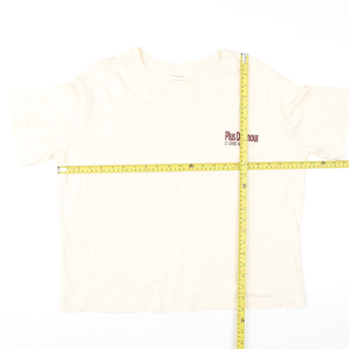 Dunnes Stores Men Ivory Graphic Oversized Cotton T-Shirt M