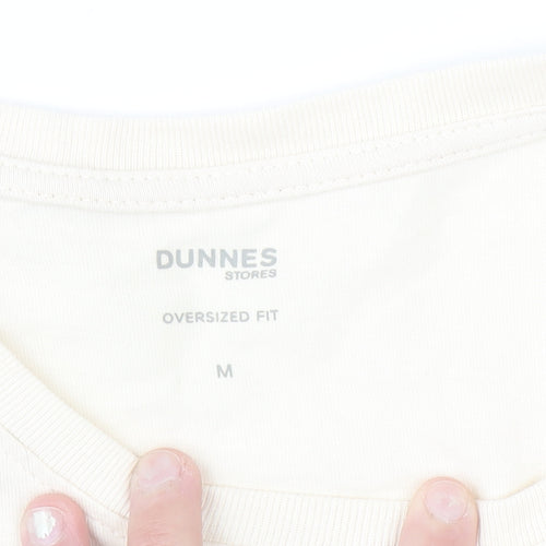 Dunnes Stores Men Ivory Graphic Oversized Cotton T-Shirt M