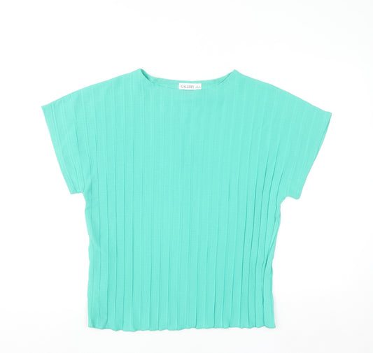 Gallery Women’s Green Short Sleeve Polyester Blouse Size S