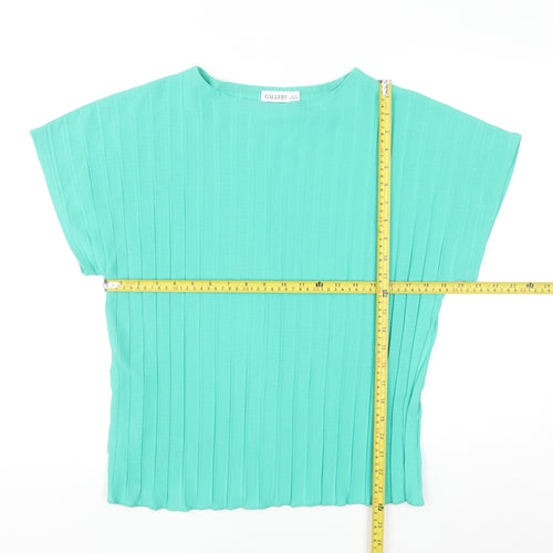 Gallery Women’s Green Short Sleeve Polyester Blouse Size S