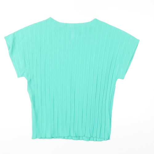 Gallery Women’s Green Short Sleeve Polyester Blouse Size S
