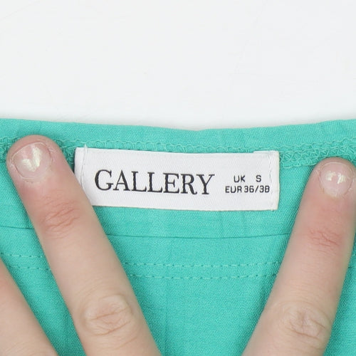 Gallery Women’s Green Short Sleeve Polyester Blouse Size S