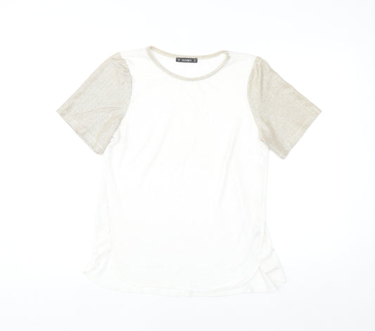 Dunnes Women's Beige Short Sleeve Basic Crew Neck T-Shirt Size 10