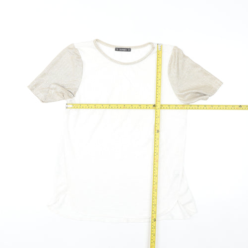 Dunnes Women's Beige Short Sleeve Basic Crew Neck T-Shirt Size 10