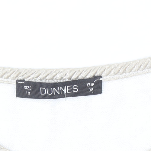 Dunnes Women's Beige Short Sleeve Basic Crew Neck T-Shirt Size 10