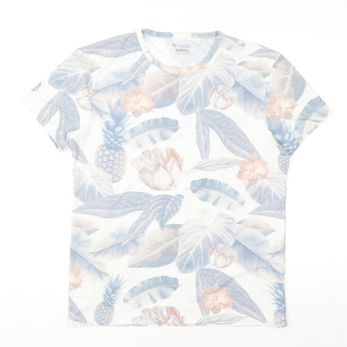 Tu Men's Multicoloured Tropical Floral Crew Neck T-Shirt Size M