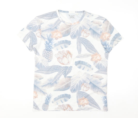 Tu Men's Multicoloured Tropical Floral Crew Neck T-Shirt Size M